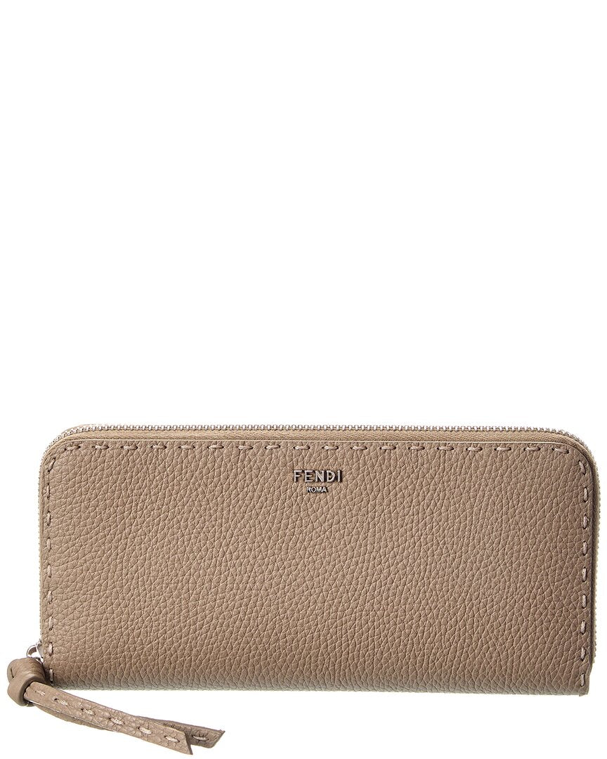 Fendi Zipper Around Peekaboo Large Leather Wallet Rovelle Bags