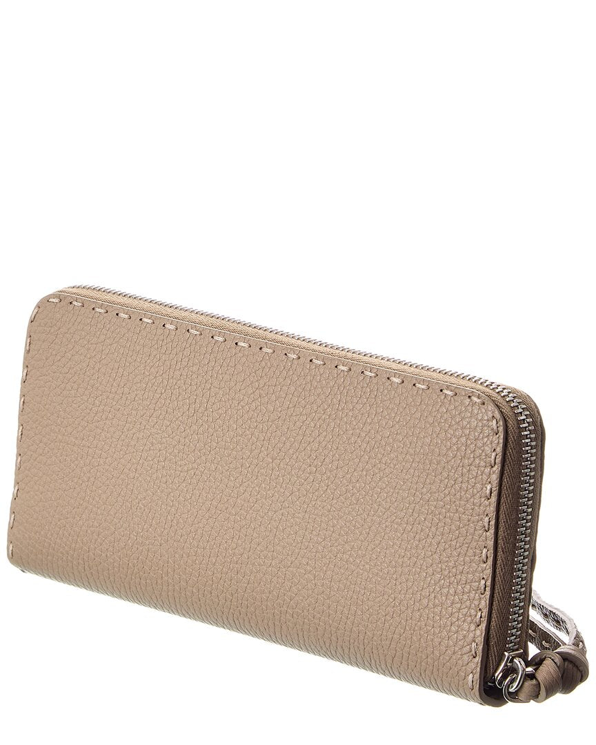 Fendi Zipper Around Peekaboo Large Leather Wallet Rovelle Bags