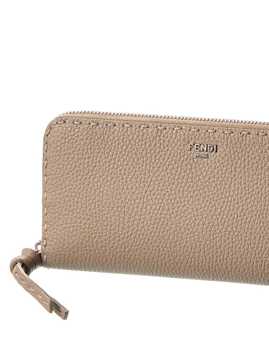 Fendi Zipper Around Peekaboo Large Leather Wallet Rovelle Bags