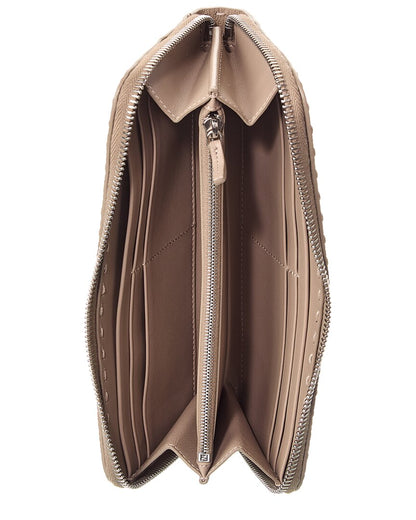 Fendi Zipper Around Peekaboo Large Leather Wallet Rovelle Bags