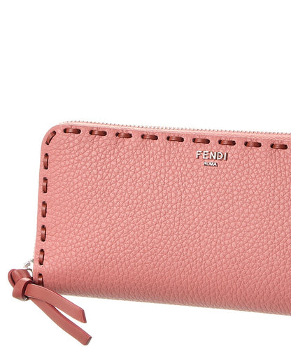 Fendi Zipper Around Peekaboo Large Leather Wallet Rovelle Bags