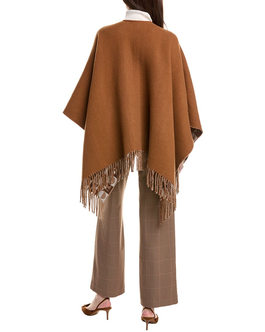 Fendi Ff Reversible Wool & Cashmere-Blend Poncho Rovelle Bags