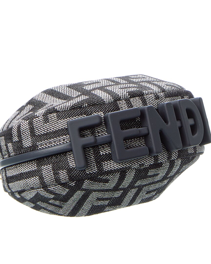 Fendi Fendigraphy Nano Ff Denim & Leather Bag Charm Rovelle Bags