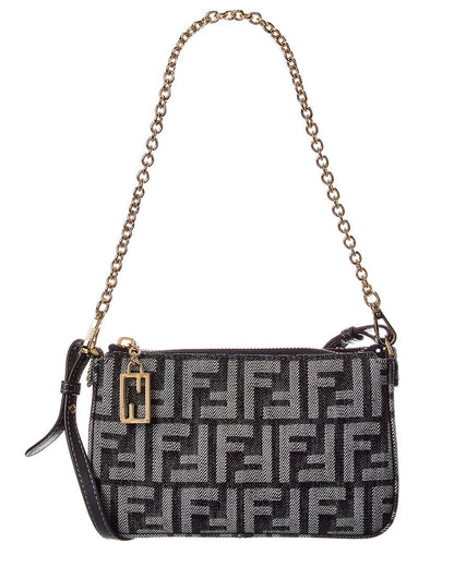 Fendi Baguette Ff Denim Pouch Rovelle Bags