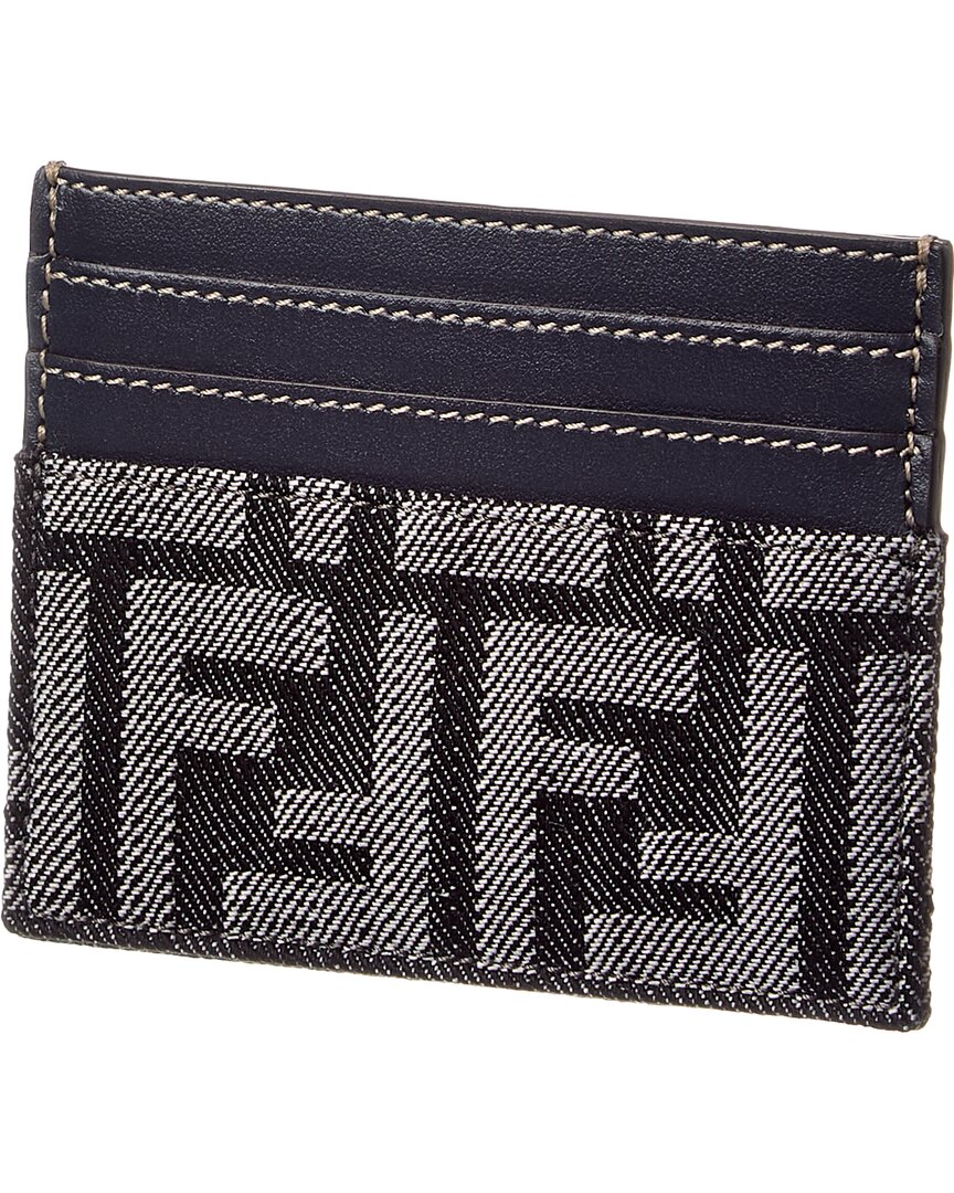 Fendi Baguette Ff Denim & Leather Card Holder Rovelle Bags