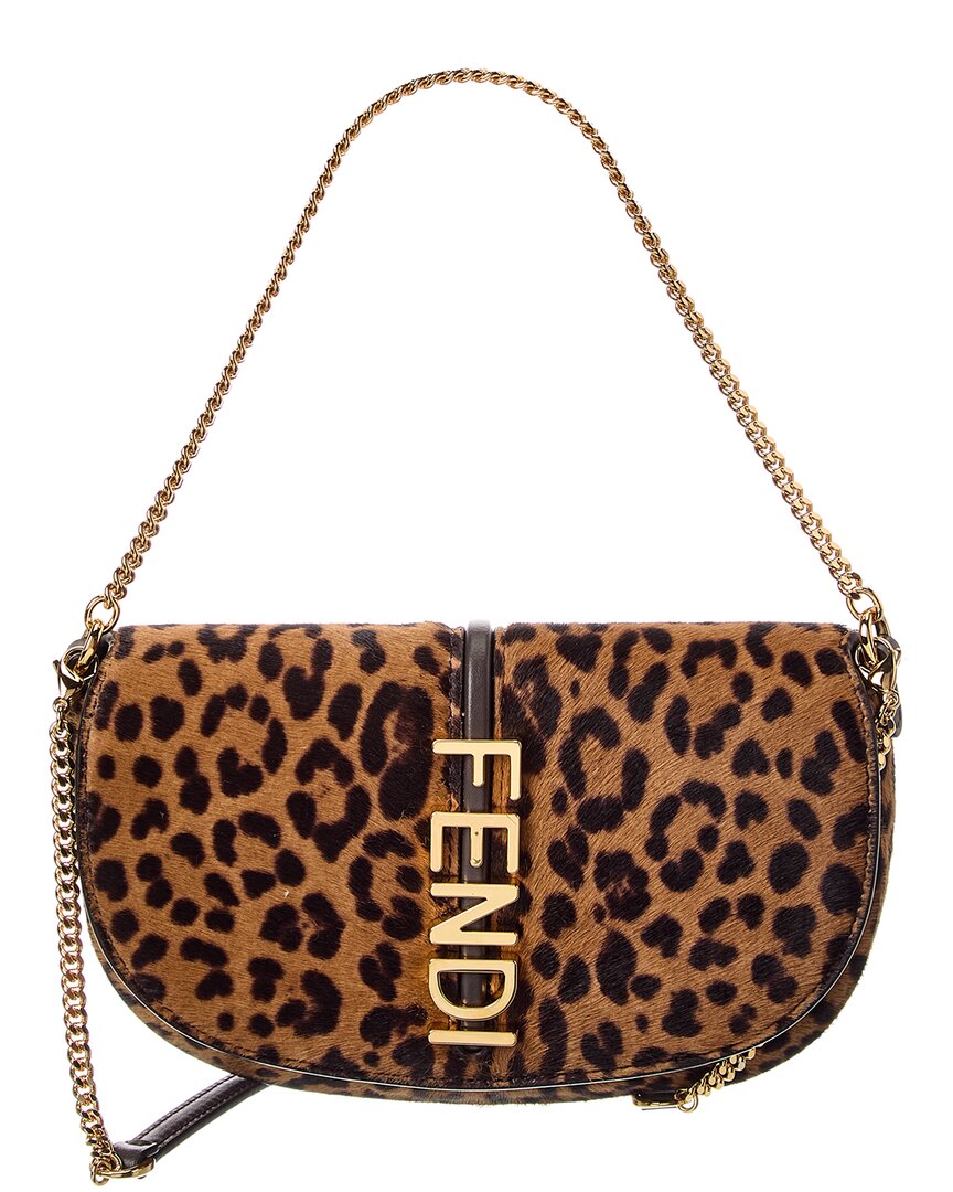 Fendi Fendigraphy Haircalf & Leather Wallet On Chain Rovelle Bags