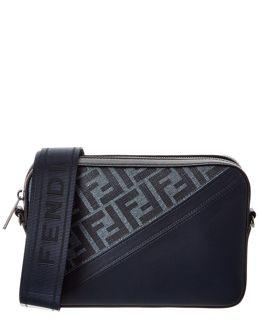 Fendi Diagonal Ff Leather Camera Bag Rovelle Bags