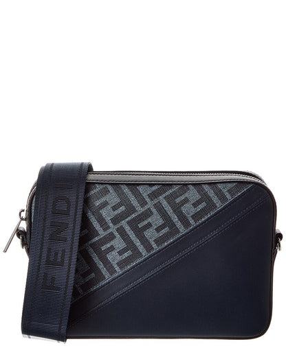 Fendi Diagonal Ff Leather Camera Bag Rovelle Bags