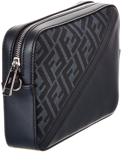 Fendi Diagonal Ff Leather Camera Bag Rovelle Bags