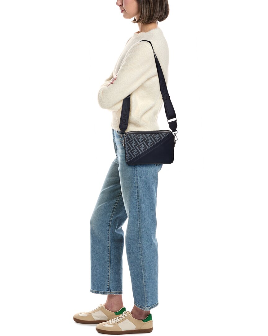 Fendi Diagonal Ff Leather Camera Bag Rovelle Bags
