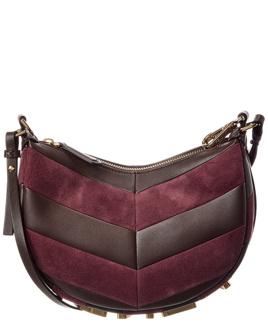 Fendi Fendigraphy Mini Leather & Suede Hobo Bag Rovelle Bags
