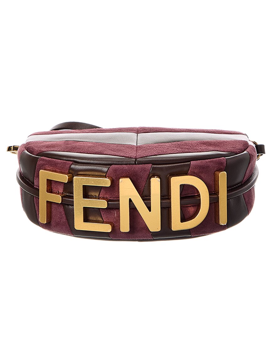 Fendi Fendigraphy Mini Leather & Suede Hobo Bag Rovelle Bags