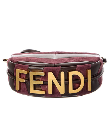 Fendi Fendigraphy Mini Leather & Suede Hobo Bag Rovelle Bags