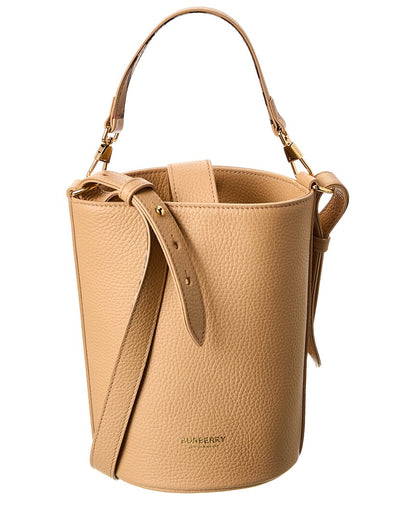 Burberry Logo SIZE Leather Brown Bucket Bag