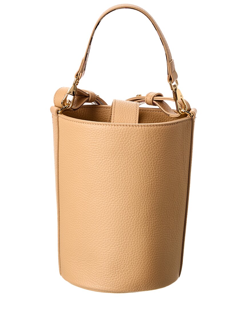 Burberry Logo SIZE Leather Brown Bucket Bag