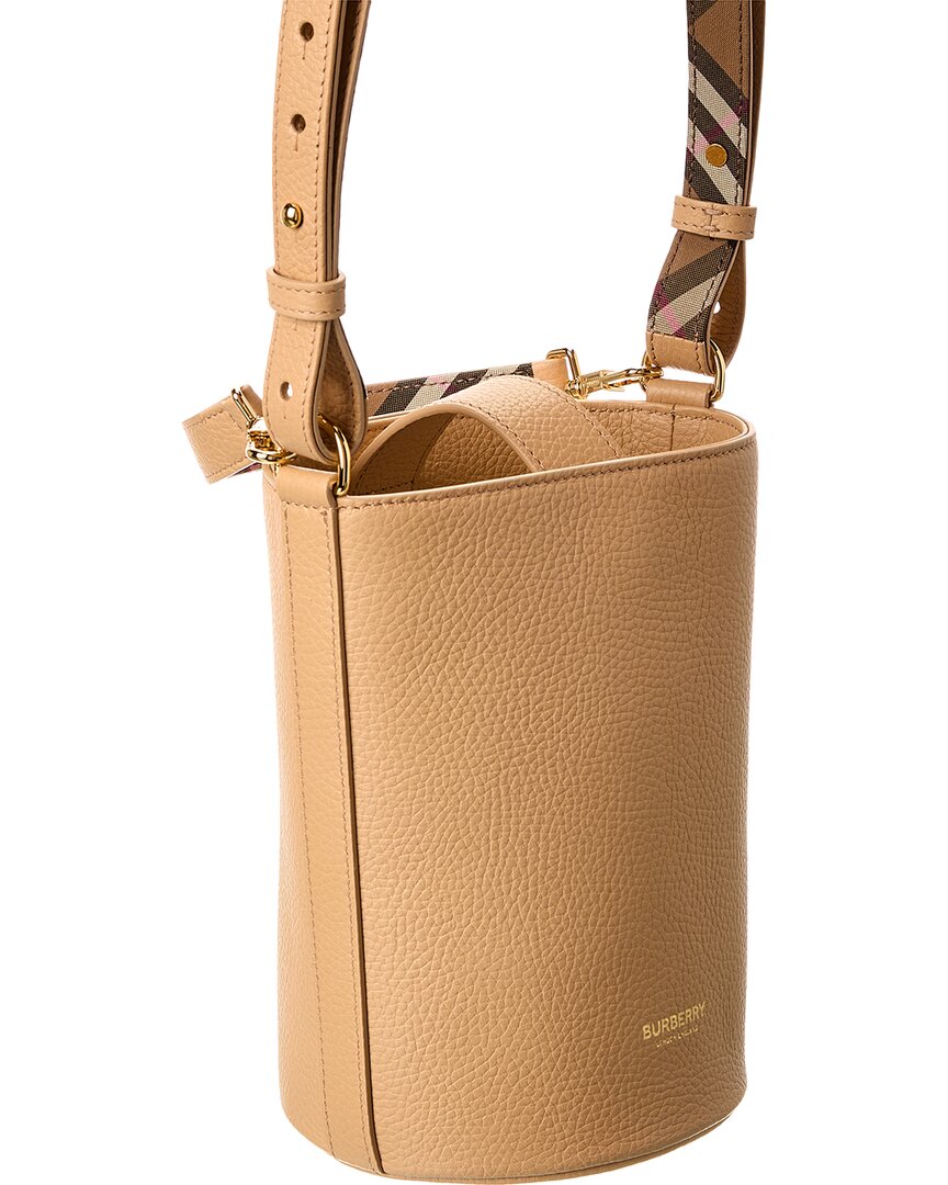 Burberry Logo SIZE Leather Brown Bucket Bag
