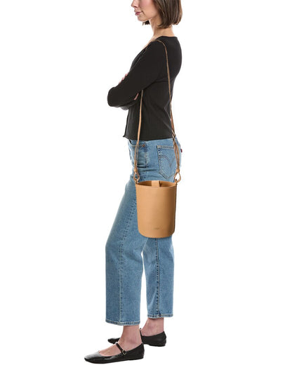 Burberry Logo SIZE Leather Brown Bucket Bag