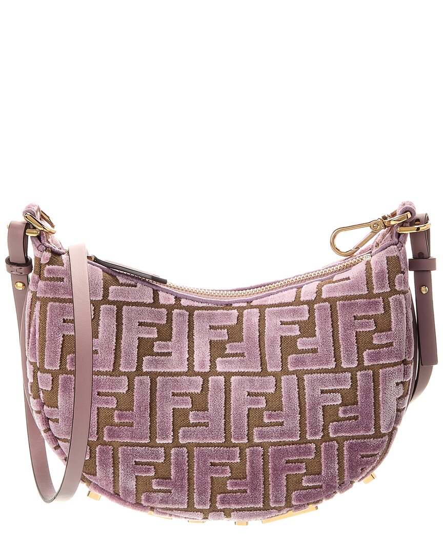 Fendi Fendigraphy Mini Ff Jacquard Velvet & Leather Hobo Bag Rovelle Bags