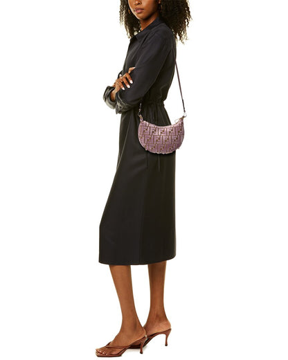 Fendi Fendigraphy Mini Ff Jacquard Velvet & Leather Hobo Bag Rovelle Bags