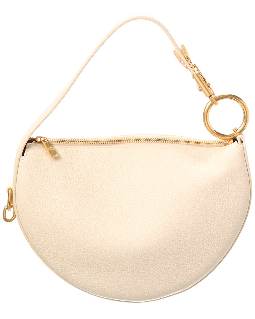 Burberry Knight Arc Leather White Hobo Bag
