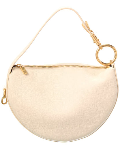 Burberry Knight Arc Leather White Hobo Bag