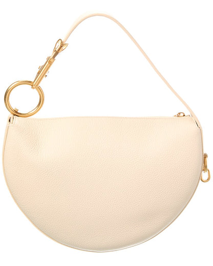 Burberry Knight Arc Leather White Hobo Bag