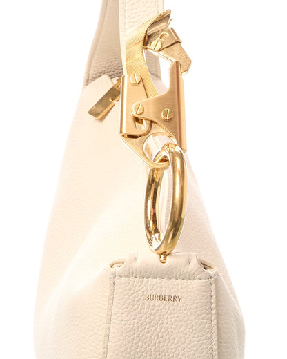 Burberry Knight Arc Leather White Hobo Bag