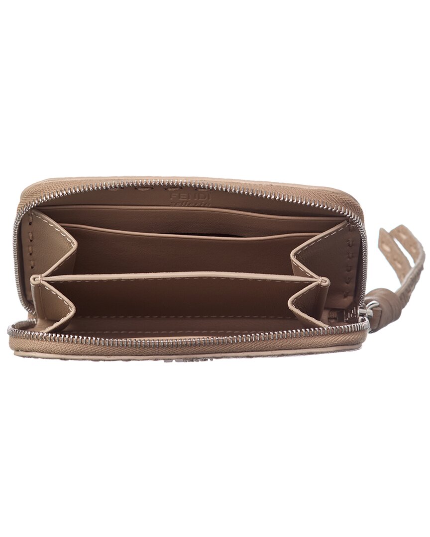 Fendi Zip Around Peekaboo Mini Leather Wallet Rovelle Bags