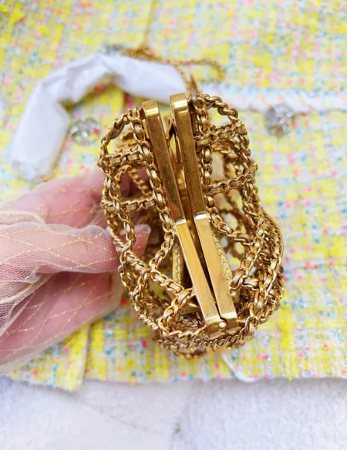 Chanel Luxury Leather Gold Handbag Style 7 Rovelle Bags