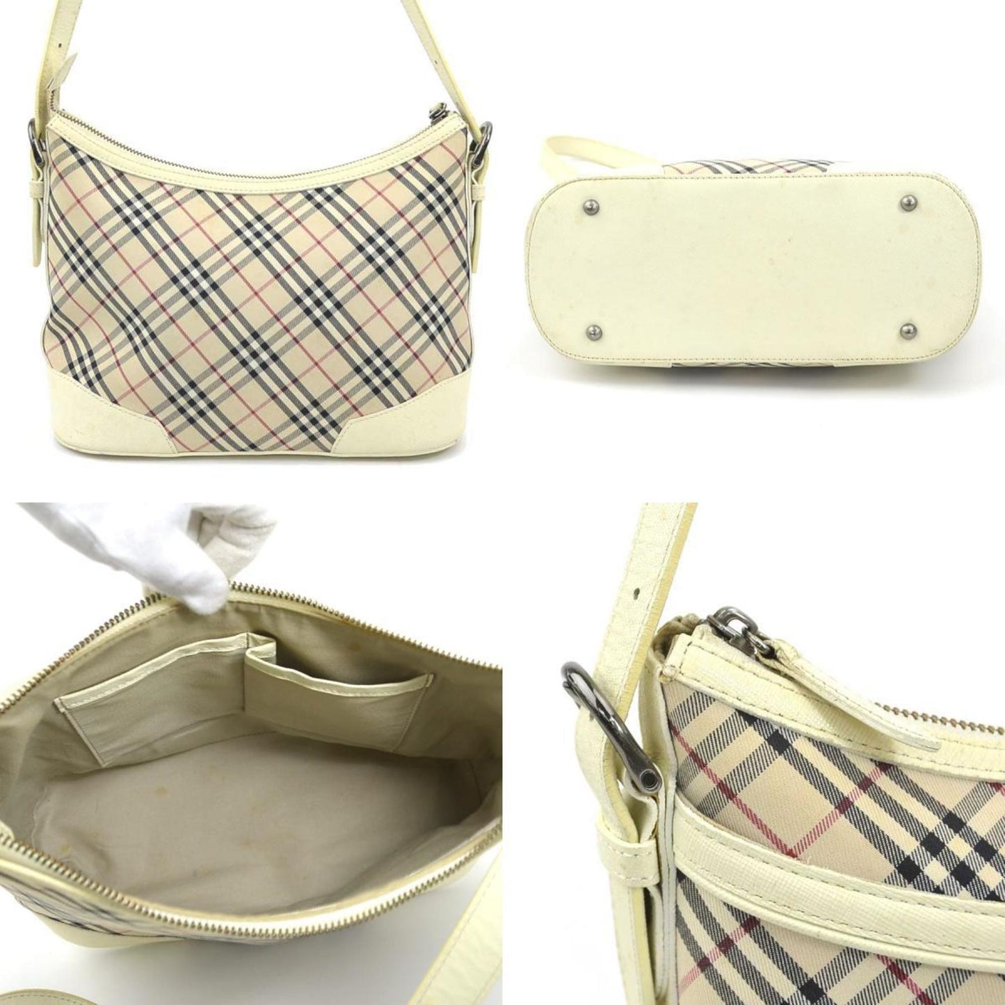 Burberry Nova Brand Canvas White Shoulder Bag Style 41