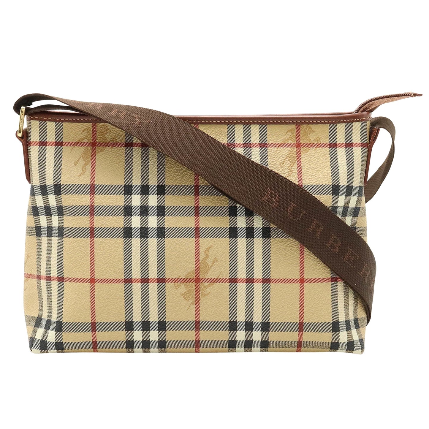 Burberry Nova Brand Canvas White Shoulder Bag Style 46