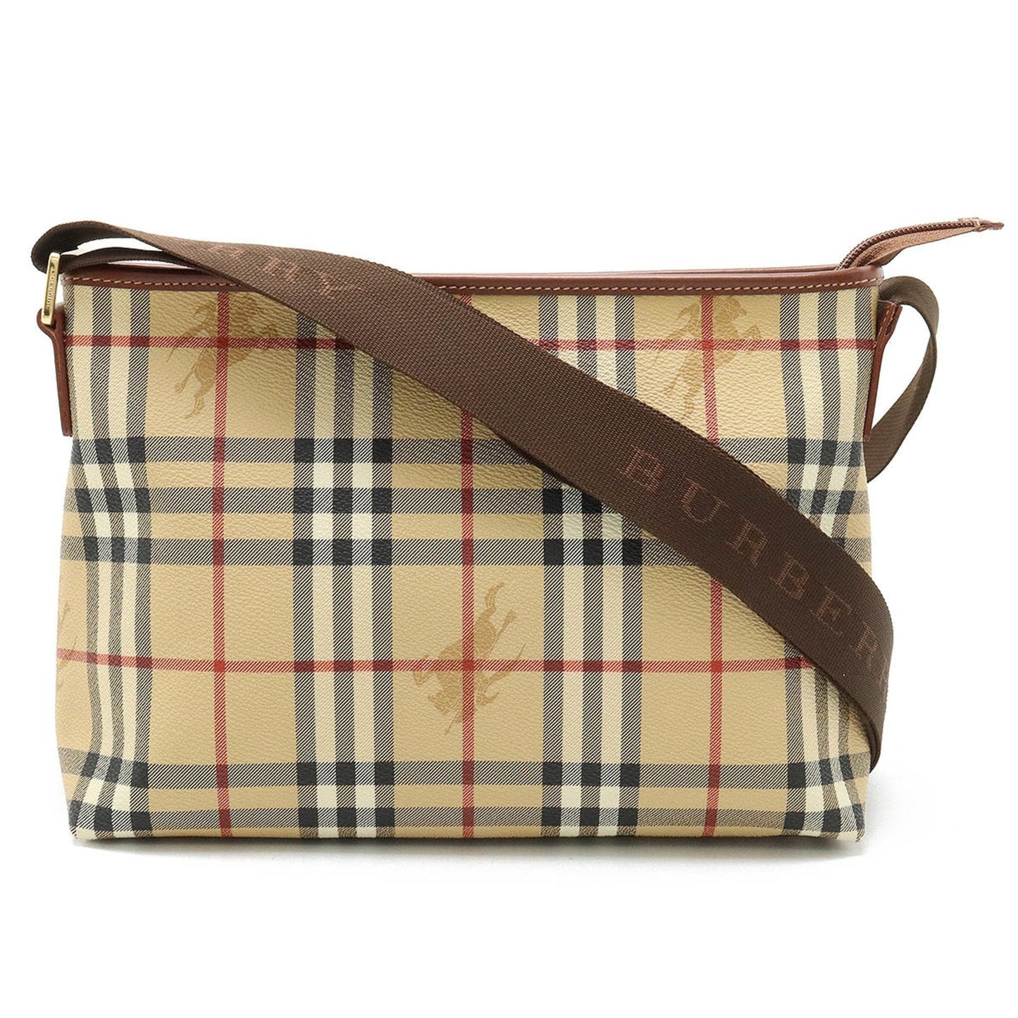 Burberry Nova Brand Canvas White Shoulder Bag Style 46