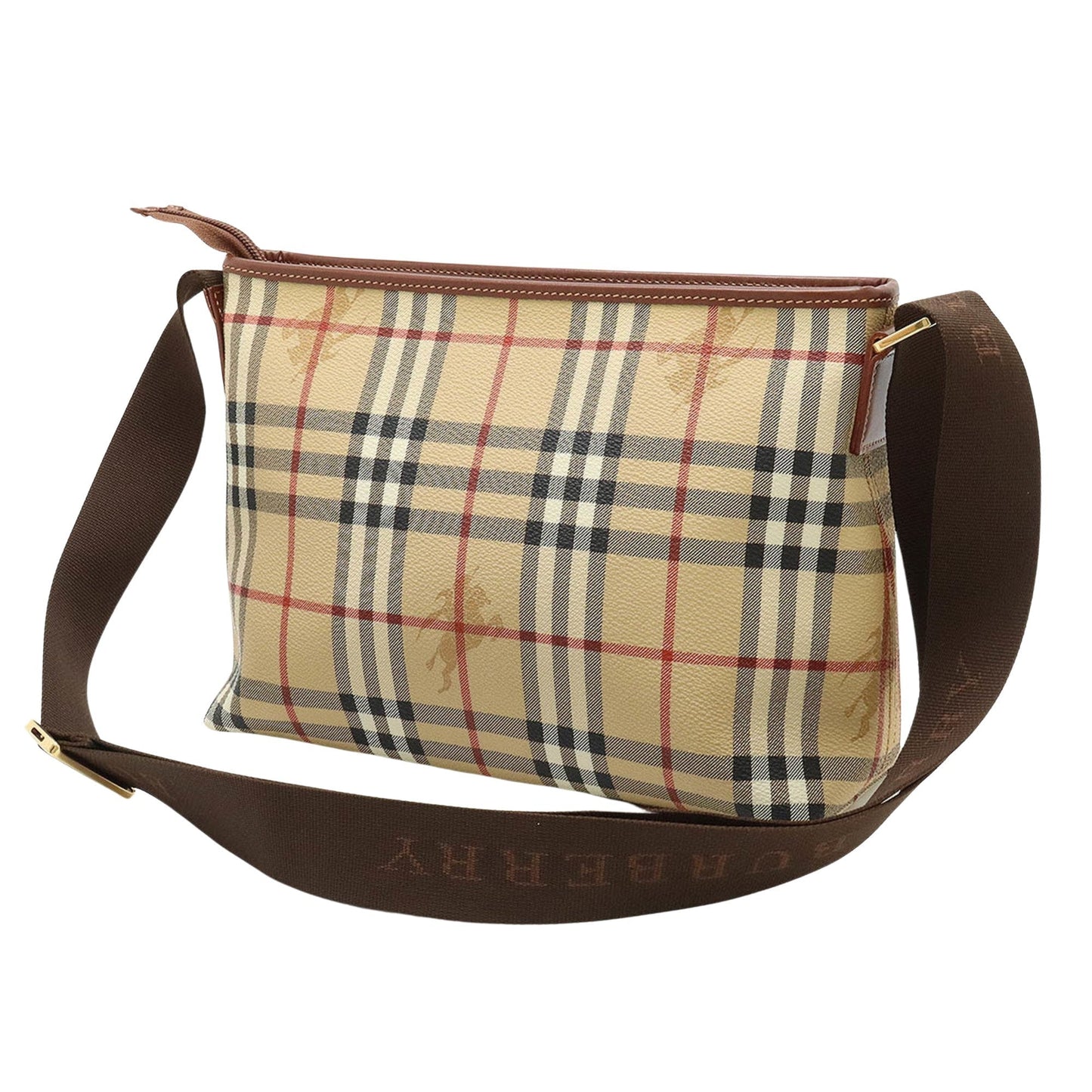 Burberry Nova Brand Canvas White Shoulder Bag Style 46
