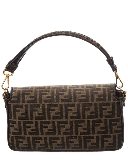 Fendi Baguette Ff Jacquard & Leather Shoulder Bag Rovelle Bags