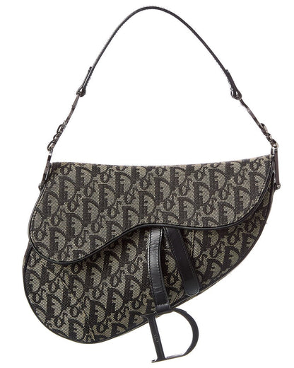 Dior Black Canvas Oblique Saddle Bag ( ) Rovelle Bags