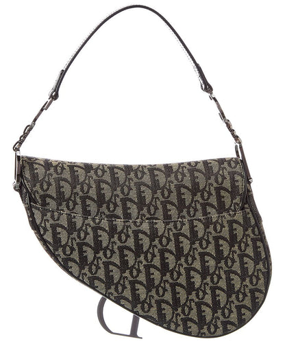 Dior Black Canvas Oblique Saddle Bag Rovelle Bags