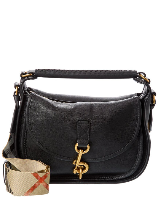 Burberry Clip Small Leather Black Shoulder Bag