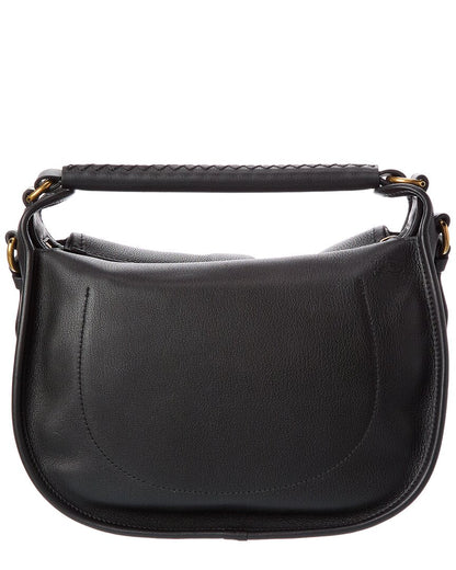 Burberry Clip Small Leather Black Shoulder Bag
