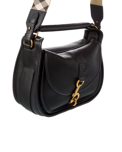 Burberry Clip Small Leather Black Shoulder Bag
