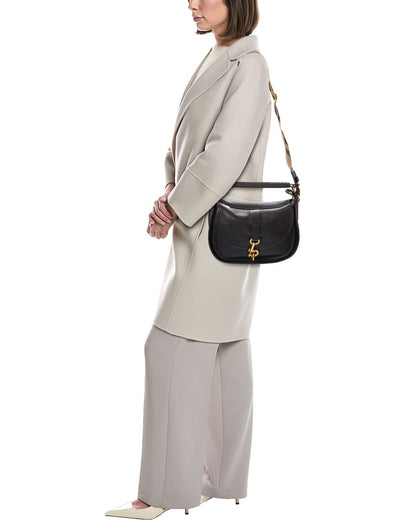Burberry Clip Small Leather Black Shoulder Bag