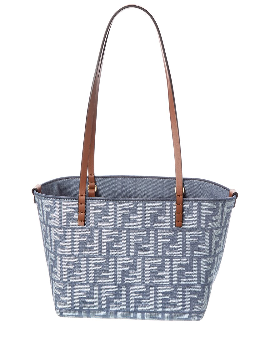 Fendi Roll Small Ff Denim & Leather Tote Rovelle Bags