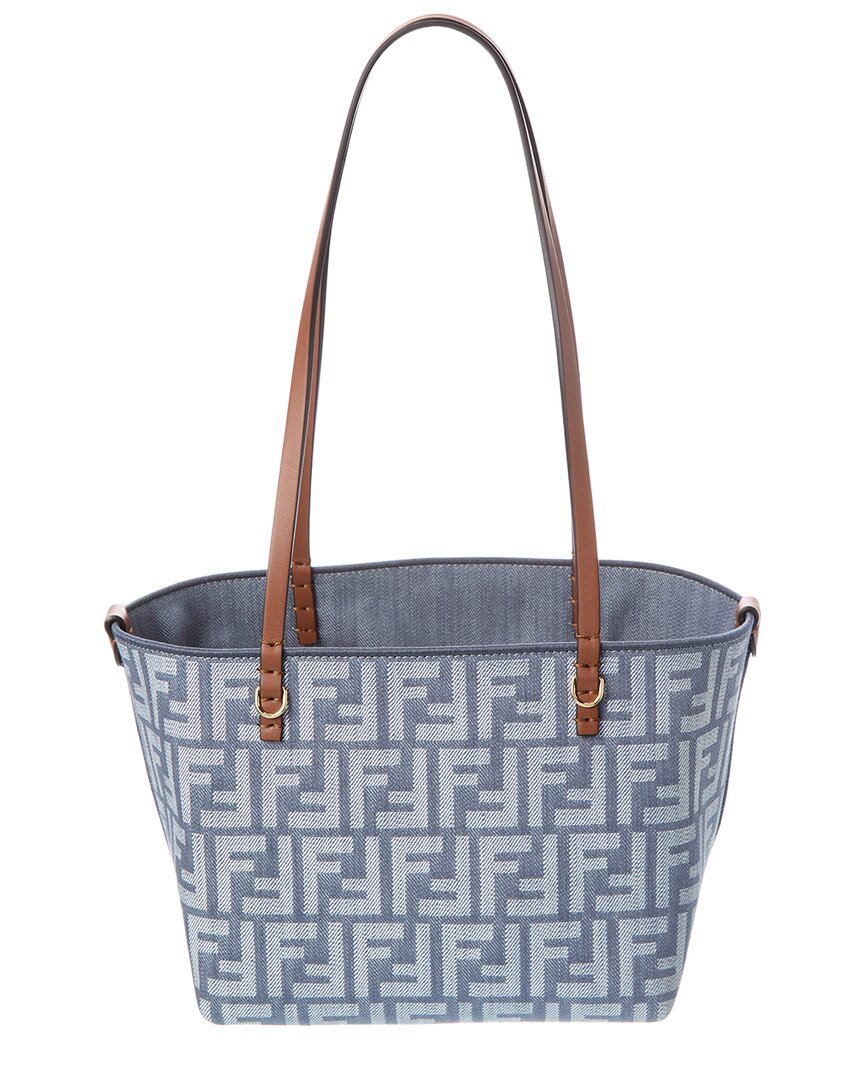 Fendi Roll Small Ff Denim & Leather Tote Rovelle Bags