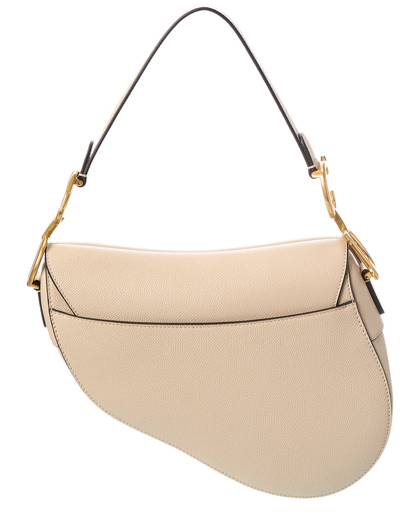 Dior Cd Signature Leather Saddle Bag, Beige Rovelle Bags
