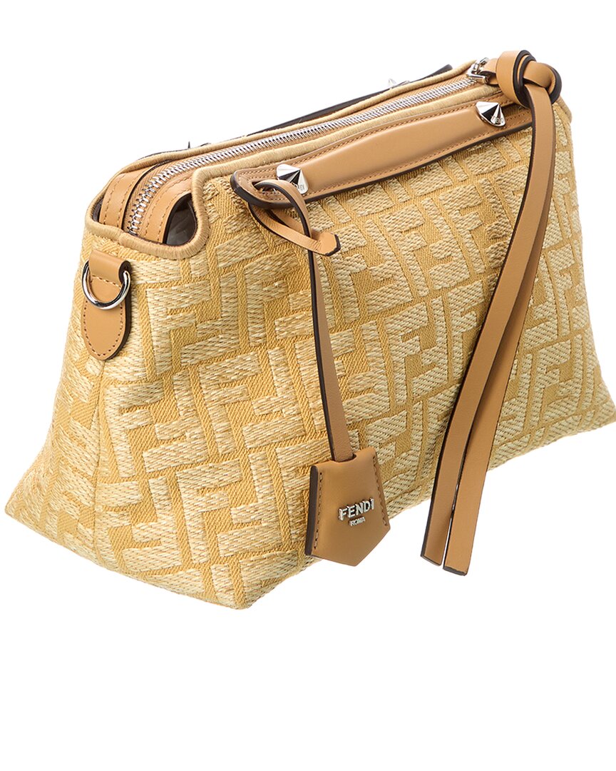 Fendi By The Way Soft Medium Ff Raffia & Leather Shoulder Bag Rovelle Bags
