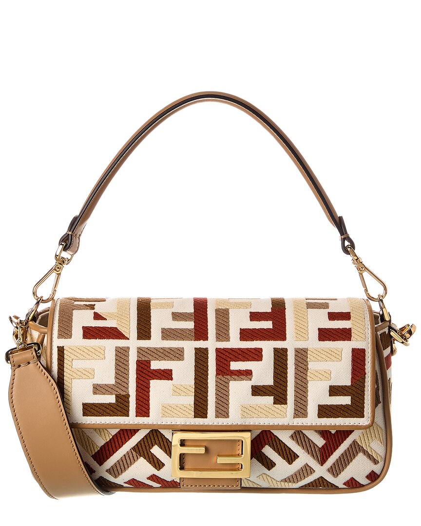 Fendi Baguette Canvas Shoulder Bag Rovelle Bags