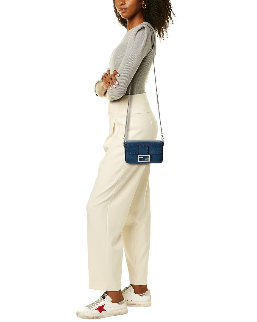 Fendi Baguette Mini Leather Shoulder Bag Rovelle Bags