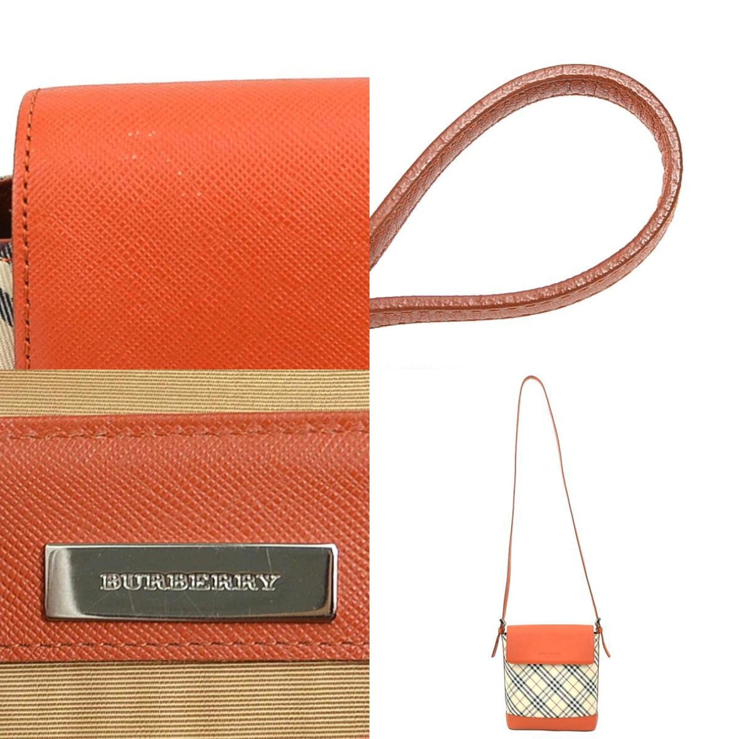 Burberry Nova Brand Canvas White Shoulder Bag Style 40