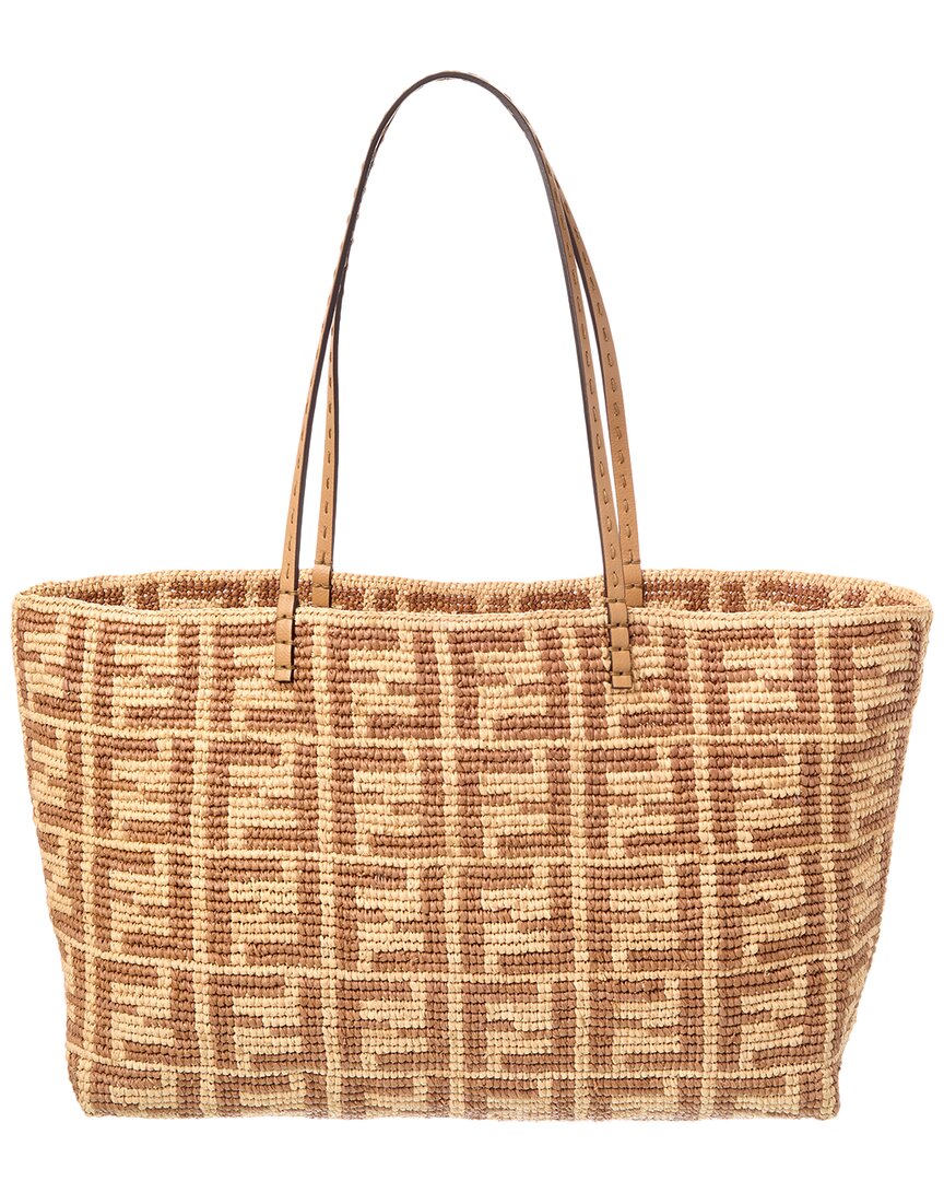Fendi Roll Large Ff Raffia Tote Rovelle Bags