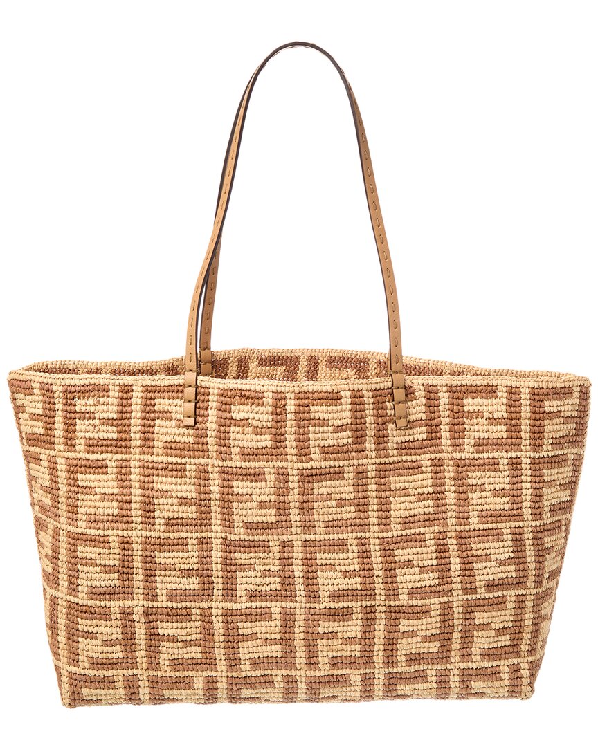 Fendi Roll Large Ff Raffia Tote Rovelle Bags
