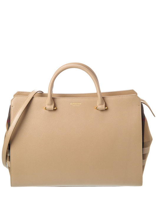 Burberry Banwell Medium Leather Beige Satchel Bag